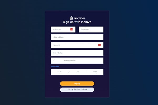 Inclave registration form